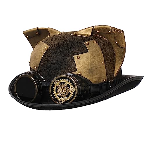 BLESSUME Steampunk Hut mit Brille for Halloween (Farbe G, M) von BLESSUME