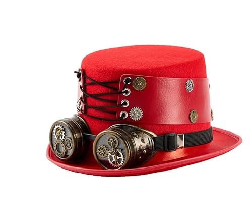 BLESSUME Steampunk Zylinder mit Brille Gothic Fasching Zylinder für Karneval, Halloween, Mottoparty BLESSUME Steampunk Zylinder mit Brille Gothic Fasching Zylinder für Karneval, Halloween, Mottoparty von BLESSUME