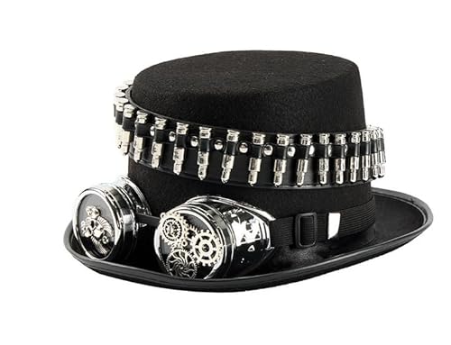 BLESSUME Steampunk Zylinder mit Brille Uni Fasching Zylinder für Karneval, Halloween, Mottoparty BLESSUME Steampunk Zylinder mit Brille Uni Fasching Zylinder für Karneval, Halloween, Mottoparty von BLESSUME