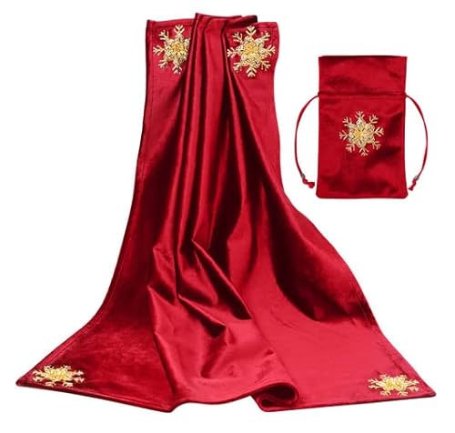 BLESSUME Tarot Tischdecke mit Tarot Tasche Rot 1 von BLESSUME