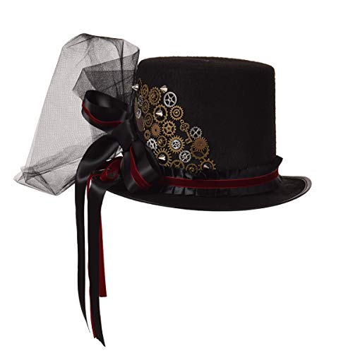 BLESSUME Unisex Steampunk-Zylinderhüte, Brillen, Kostümzubehör (verschiedene Claasic-Stile) (S, M) von BLESSUME