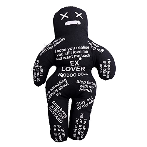 BLESSUME Magische Voodoo Puppe mit 6 Pins Witziges Geschenk Halloween Zubehör (Schwarz) von BLESSUME