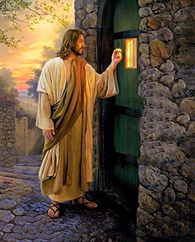 BLIJR Holz Puzzle 1000 Teile Jesus Christus klopft an Ihre Tür Puzzles für Erwachsene und Kinder anspruchsvoll 1000 Piece 29.5x19.6inch(75x50cm) Kein Rahmen von BLIJR