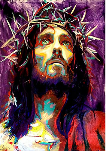 Puzzle für 1000 Teile Abstraktes Kunstposter von Jesus Christus Holz Puzzlespiel Erwachsenen und Kinder Puzzle Poster 1000 Piece 29.5x19.6inch(75x50cm) Kein Rahmen von BLIJR