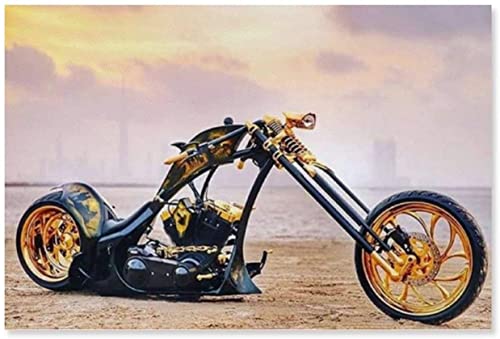 Puzzle für 1000 Teile Poster Motorrad Chopper Bike Geschenk Holz Puzzlespiel Erwachsenen und Kinder Puzzle Poster 1000 Piece 29.5x19.6inch(75x50cm) Kein Rahmen von BLIJR