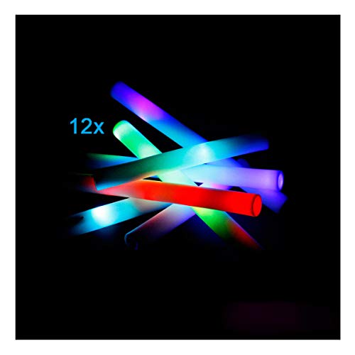 BLINXS 12er Pack LED Softstab/Partystick/Party Stab/Pompom Stab, Multicolor Leuchtend - 40cm, aus Schaumstoff inkl. austauschbaren Batterien BLINXS 12er Pack LED Softstab/Partystick/Party Stab/Pompom Stab, Multicolor Leuchtend - 40cm, aus Schaumstoff inkl. austauschbaren Batterien von BLINXS