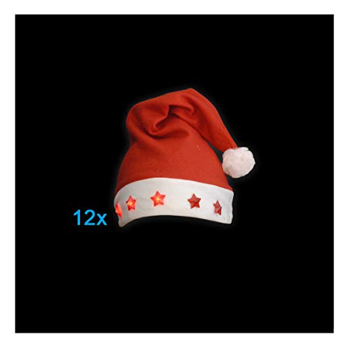 BLINXS 12er Set LED Weihnachtsmütze mit 5 leuchtenden Sternen BLINXS 12er Set LED Weihnachtsmütze mit 5 leuchtenden Sternen von BLINXS