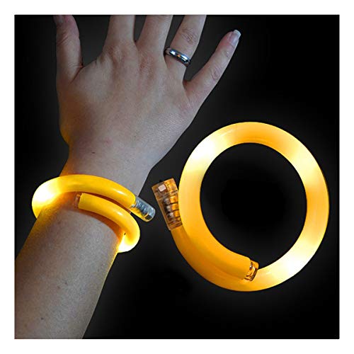 BLINXS 6 Stück LED Premium Wickelarmband/Armband Gelb Leuchtend - für Party, Konzerte oder Disko mit Lauflicht Blinkmodus und wechselbaren Batterien BLINXS 6 Stück LED Premium Wickelarmband/Armband Gelb Leuchtend - für Party, Konzerte oder Disko mit Lauflicht Blinkmodus und wechselbaren Batterien von BLINXS