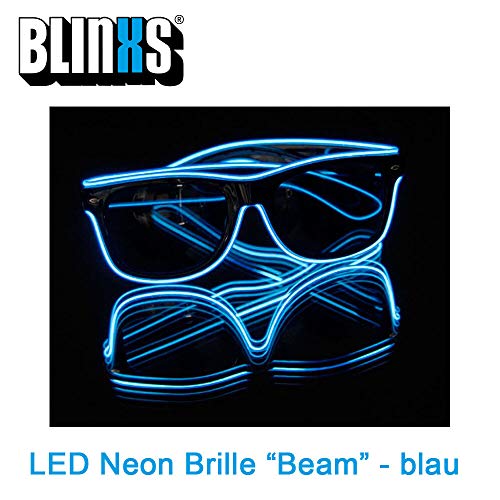 BLINXS EL-Wire/LED Neon-Brille/Leuchtbrille/Partybrille BEAM leuchtet bzw. blinkt in Blau für Party, Konzerte und Club BLINXS EL-Wire/LED Neon-Brille/Leuchtbrille/Partybrille BEAM leuchtet bzw. blinkt in Blau für Party, Konzerte und Club von BLINXS