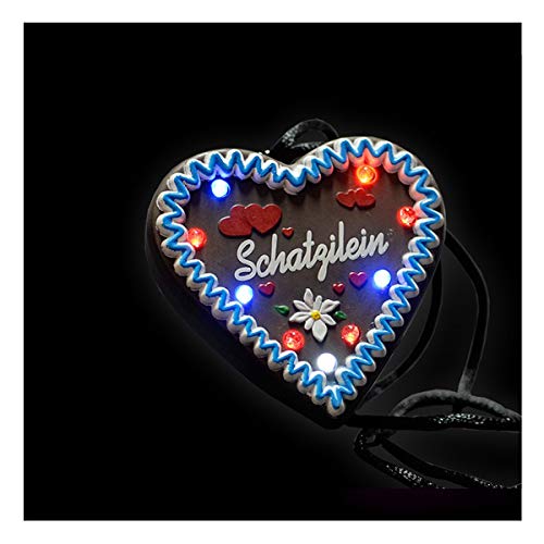 BLINXS LED Lebkuchenherz Schatzilein Multicolor Leuchtend - für Oktoberfest, Kirmes, Junggesellenabschied und Party - mit wechselbaren Batterien BLINXS LED Lebkuchenherz Schatzilein Multicolor Leuchtend - für Oktoberfest, Kirmes, Junggesellenabschied und Party - mit wechselbaren Batterien von BLINXS