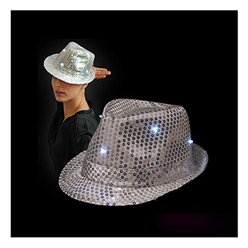 BLINXS LED Paillettenhut/Disco-Hut Form Tribly - Silber - mit acht LEDs - Multicolor Leuchtend für Erwachsene/Unisex - mit auswechselbaren Batterien BLINXS LED Paillettenhut/Disco-Hut Form Tribly - Silber - mit acht LEDs - Multicolor Leuchtend für Erwachsene/Unisex - mit auswechselbaren Batterien von BLINXS
