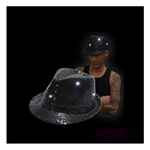 BLINXS LED Paillettenhut/Disco-Hut Form Tribly - schwarz - mit acht LEDs - Weiss Leuchtend für Erwachsene/Unisex - mit wechselbaren Batterien BLINXS LED Paillettenhut/Disco-Hut Form Tribly - schwarz - mit acht LEDs - Weiss Leuchtend für Erwachsene/Unisex - mit wechselbaren Batterien von BLINXS