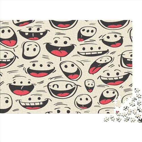 Doodle-Lächeln-Muster Puzzles -1000 Teile Holz Puzzle Für Erwachsene 1000pcs (75x50cm) von BLISSCOZY