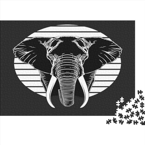 Elefant 1000 Teile Puzzles, Panorama, Premium Quality, Für Erwachsene Holz Jahren Puzzle 1000pcs (75x50cm) von BLISSCOZY