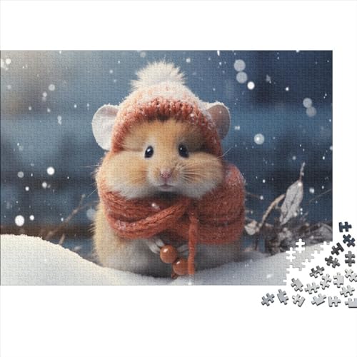 Holz Puzzles 500 Teile Erwachsene Rätsel | Niedlicher Hamster | Puzzle Animal Erwachsene 500 Teile Herausforderndes Geschicklichkeitsspiel Für Die Ganze 500pcs (52x38cm) von BLISSCOZY