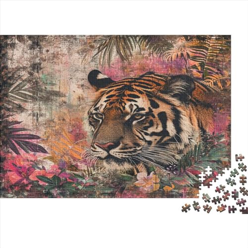 Holz Puzzles 500 Teile Erwachsene Rätsel | Tiger | Puzzle Erwachsene 500 Teile Herausforderndes Geschicklichkeitsspiel Für Die Ganze 500pcs (52x38cm) von BLISSCOZY