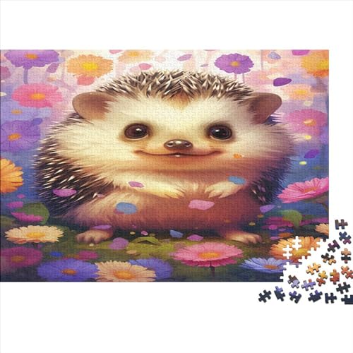 Igel Holz Puzzles Cute Animal 1000 Teile Rätsel, Erwachsenen Puzzle,herausforderndes Geschicklichkeitsspiel Für Die Ganze 1000pcs (75x50cm) von BLISSCOZY