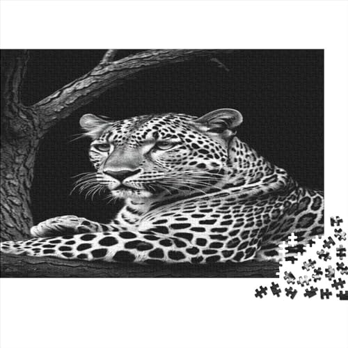 Leopard 1000 Teile Puzzles, Panorama, Premium Quality, Für Erwachsene Holz Jahren Puzzle 1000pcs (75x50cm) von BLISSCOZY