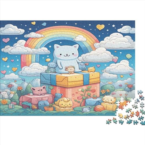 Niedliche Katze Puzzles -1000 Teile Kätzchen Holz Puzzle Für Erwachsene 1000pcs (75x50cm) von BLISSCOZY