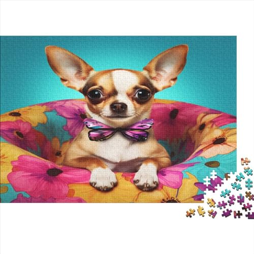 Niedlicher Chihuahua 1000 Teile Puzzles, Panorama, Premium Quality, Für Erwachsene Puppy Holz Jahren Puzzle 1000pcs (75x50cm) von BLISSCOZY