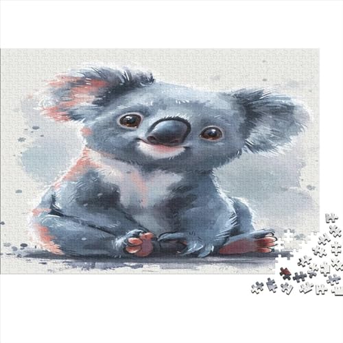 Niedlicher Koala 1 Puzzle Erwachsene Holz Puzzles 500 Teile Rätsel Große Herausforderndes Geschicklichkeitsspiel Für Die Ganze 500pcs (52x38cm) von BLISSCOZY