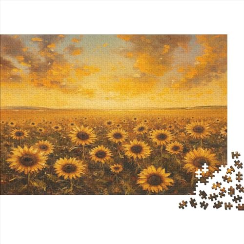 Sonnenblumen Puzzles -1000 Teile Landscapes Holz Puzzle Für Erwachsene 1000pcs (75x50cm) von BLISSCOZY