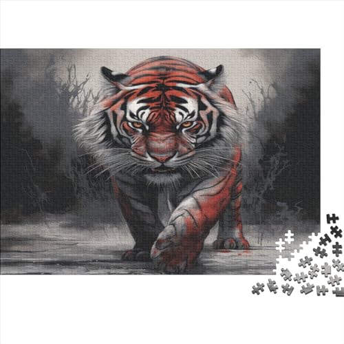 Tiger 1000 Teile Puzzles, Panorama, Premium Quality, Für Erwachsene Animal Holz Jahren Puzzle 1000pcs (75x50cm) von BLISSCOZY
