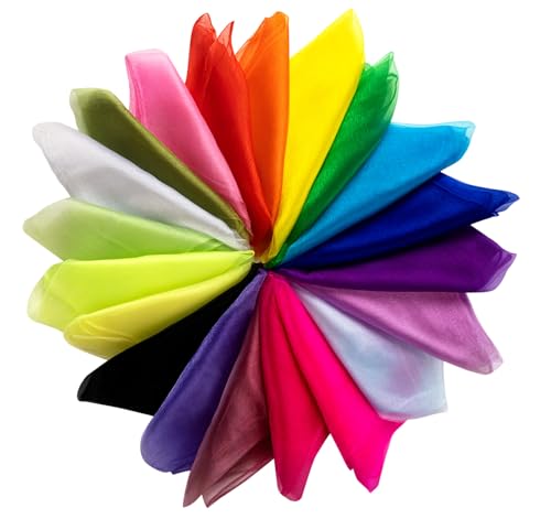 BLISSIQUEE 20 Stück Jongliertücher 60x60CM Chiffontücher Sensory Play Bunte Tücher für Aktivitäten Kindershow Tanzen, Jonglieren und Sensorisches Zubehör Dekoration BLISSIQUEE 20 Stück Jongliertücher 60x60CM Chiffontücher Sensory Play Bunte Tücher für Aktivitäten Kindershow Tanzen, Jonglieren und Sensorisches Zubehör Dekoration von BLISSIQUEE