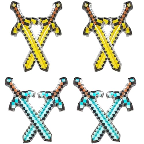 8 Stück Aufblasbare Schwerter, 65cm Pixel Aufblasbares Schwert PVC Schwert Aufblasbar Kinder für Geburtstage, Kostümpartys, Halloween-Verkleidung von BLMHTWO