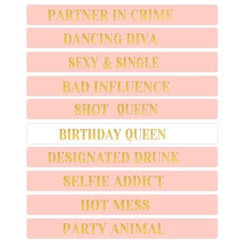 BLMHTWO 10 Stück Birthday Queen Schärpe, SchäRpe Geburtstag Weiß und Rosa Happy Birthday Schärpe Satz Accessoires für Frauen zum Geburtstag für Geburtstagsgeschenke Partygeschenke BLMHTWO 10 Stück Birthday Queen Schärpe, SchäRpe Geburtstag Weiß und Rosa Happy Birthday Schärpe Satz Accessoires für Frauen zum Geburtstag für Geburtstagsgeschenke Partygeschenke von BLMHTWO