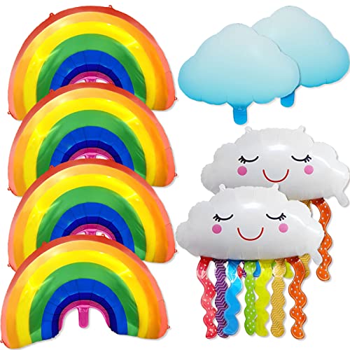 BLMHTWO 8 Stück Regenbogen Luftballons, Regenbogen Deko Folienballon Wolkenballons Regenbogen Deko für Geburtstage Partys Hochzeiten Jubiläen BLMHTWO 8 Stück Regenbogen Luftballons, Regenbogen Deko Folienballon Wolkenballons Regenbogen Deko für Geburtstage Partys Hochzeiten Jubiläen von BLMHTWO