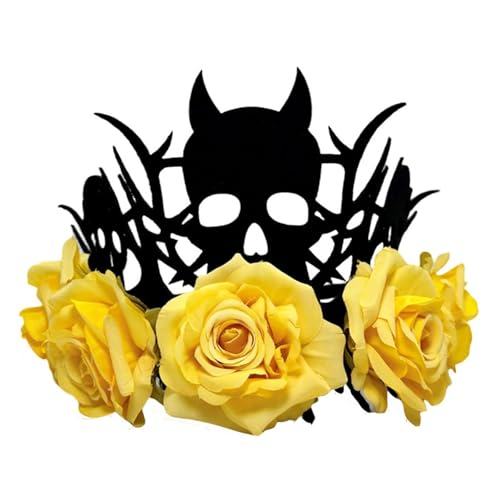 BLNGET Halloween-Kopfschmuck, Hexe, Teufelskronen mit Rose, weicher Stoff, Kostümzubehör für Erwachsene und Kinder BLNGET Halloween-Kopfschmuck, Hexe, Teufelskronen mit Rose, weicher Stoff, Kostümzubehör für Erwachsene und Kinder von BLNGET