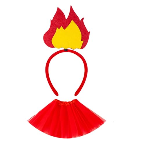 BLNGET Realistisches Haarband in Flammenform, Tüllrock für Halloween, Konzerte, Partys, Rollenspiele und Festivals, Veranstaltungen, Verkleidungszubehör BLNGET Realistisches Haarband in Flammenform, Tüllrock für Halloween, Konzerte, Partys, Rollenspiele und Festivals, Veranstaltungen, Verkleidungszubehör von BLNGET