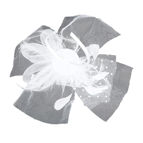 Eleganter Fascinator Hut Stirnbänder Lustig Mädchen Hut Kopfbedeckung Schönes Haarteil für Hochzeiten und Partys Weiß Eleganter Fascinator Hut Stirnbänder Lustig Mädchen Hut Kopfbedeckung Schönes Haarteil für Hochzeiten und Partys Weiß von BLNGET