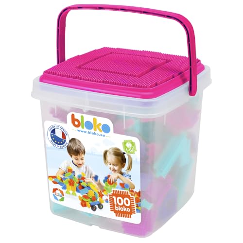 BLOKO - 100 Aufbewahrungstonne mit 1 Spielplatte (Rosa) - Ab 12 Monaten Konstruktionsspielzeug 1. Alter - 503584 BLOKO - 100 Aufbewahrungstonne mit 1 Spielplatte (Rosa) - Ab 12 Monaten Konstruktionsspielzeug 1. Alter - 503584 von BLOKO