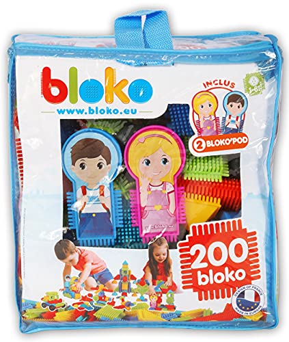 BLOKO 503508 Tasche mit 200 2 Familienfiguren, Multicolor von BLOKO