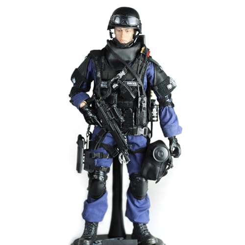 BLOKZ 12 Zoll Solider Action Figuren, 1/6 Stand Bendable Polizei Solider Spielset mit Zubehör, High Detail SWAT Modell Spielzeug Geschenk - Angreifer von BLOKZ