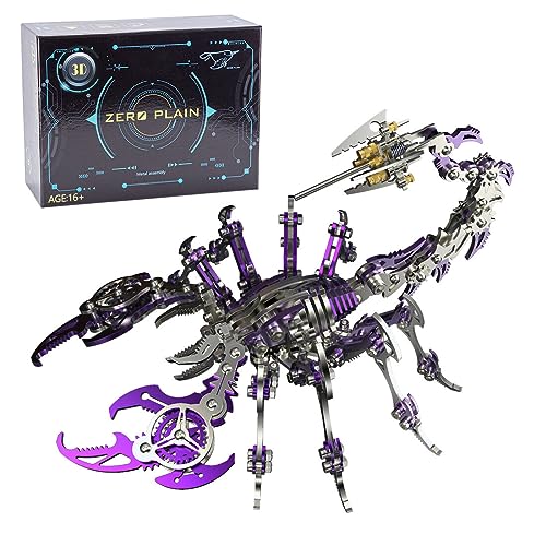 BLOKZ 3D Metall Puzzles für Erwachsene, Mechanische Skorpion König Modell Kits zum Bauen mit Werkzeug, Steampunk Tier Modell Puzzle Set, Kreative Gebäude Spielzeug Desktop Decor (200+PCS) von BLOKZ
