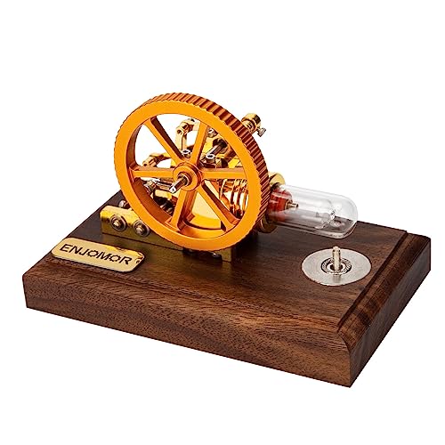BLOKZ ENJOMOR Stirling Motor Modell, Mini Heißluft Stirling Motor, Beta Typ Dampfmaschine Modell, pädagogische Spielzeug Geschenke für Kinder und Erwachsene von BLOKZ