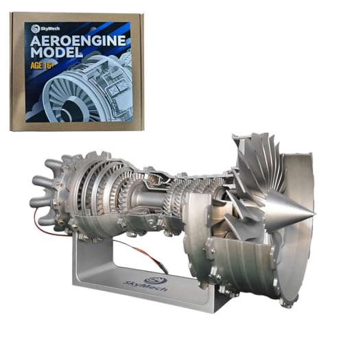 BLOKZ Turbofan Motor Modell Kit, 1/20 Trent 900 Operativer Flugzeugmotor, Mechanical Science Education Assembly Spielzeug Display Modell (150PCS) von BLOKZ