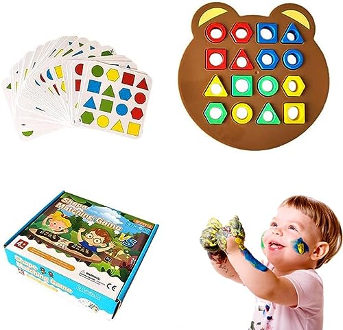 BLOOOK Baby Sensorik Spielzeug Kinderspielzeug ab 3 4 5 jahre, Kinderpuzzles geometrisches Formen-Schnellzuordnungsboard mit passenden Karten Bildungspuzzle-Spielzeug Geschenk Junge Mädchen (1 Player) von BLOOOK