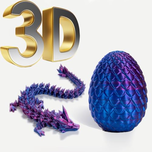 BLOOOK 3D Printed Dragon Egg,Dracheneier Drachenei Drachen Spielzeug,Osterdeko,Ostern Deko,Ostereier zum Befüllen,Easter Eggs Decoration for Filling,ostergeschenke Kinder (Lila) von BLOOOK