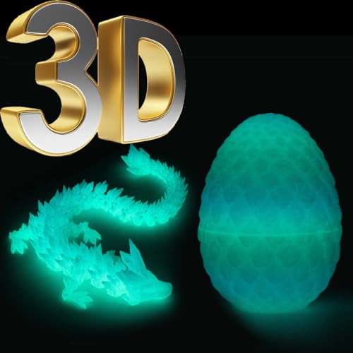 BLOOOK 3D Printed Dragon Egg,Dracheneier Drachenei Drachen Spielzeug,Osterdeko,Ostern Deko,Ostereier zum Befüllen,Easter Eggs Decoration for Filling,ostergeschenke Kinder (Leuchtend) von BLOOOK