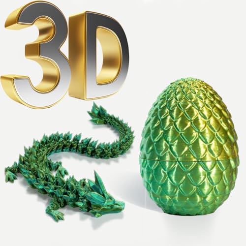 BLOOOK 3D Printed Dragon Egg,Dracheneier Drachenei Drachen Spielzeug,Osterdeko,Ostern Deko,Ostereier zum Befüllen,Easter Eggs Decoration for Filling,ostergeschenke Kinder (Hellgrün) von BLOOOK