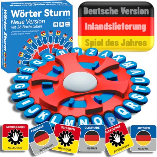 BLOOOK Wörter Sturm Spiel,Wortspiel,Spiel des Jahres 2025,Buchstaben Lernen Spiel,Spiele ab 6 Jahre,Lernspiele ab 7 Jahre,Magnetspiel,Spiele Erwachsene,Neue Spiele 2025 von BLOOOK