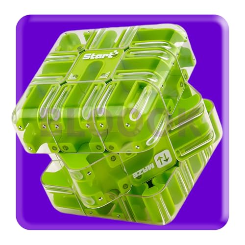 Large Labyrinth 3D Puzzle Maze Cube,Rotierender Fingerwürfel Intelligenz Spiele,Infinite Cube Zauberwürfel 3x3,Smart Games IQ Puzzle Spiele,Denkspiele Knobelspiele für Kinder ab 8 (Grün) von BLOOOK