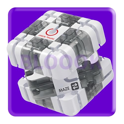 Large Labyrinth 3D Puzzle Maze Cube,Rotierender Fingerwürfel Intelligenz Spiele,Infinite Cube Zauberwürfel 3x3,Smart Games IQ Puzzle Spiele,Denkspiele Knobelspiele für Kinder ab 8 (Schwarz Weiß) von BLOOOK