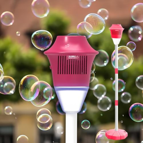 Seifenblasenmaschinen Blasenmaschine mit Licht,Seifenblasenmaschine Ballon Säule Ständer Kit,Boden Bubble Maker,Seifenblasenpistole Seifenblasen,Bubble Machine,Bubbel Maschiene (Rot) von BLOOOK