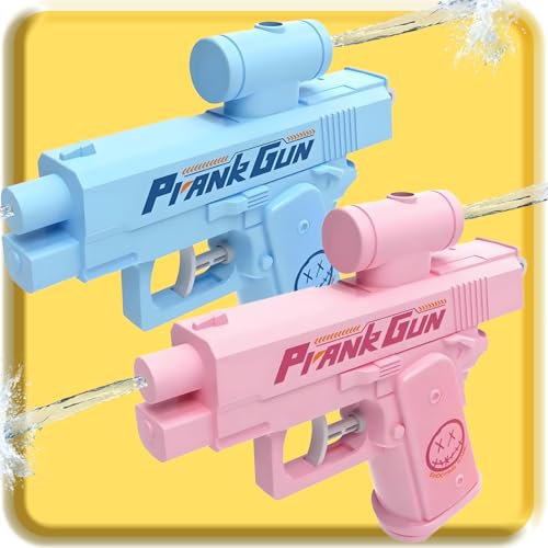 Streich-Wasserpistole,Zweiwege-Wasserpistole,Klein Wasserpistole mini Wasserpistolen,Kleine Spritzpistole,Scherzartikel Kinder,Prank Artikel,Witzige Lustige Geschenke für Männer Kinder (Blau Rosa) von BLOOOK