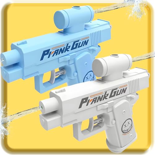Streich-Wasserpistole,Zweiwege-Wasserpistole,Klein Wasserpistole mini Wasserpistolen,Kleine Spritzpistole,Scherzartikel Kinder,Prank Artikel,Witzige Lustige Geschenke für Männer Kinder (Blau Weiß) von BLOOOK